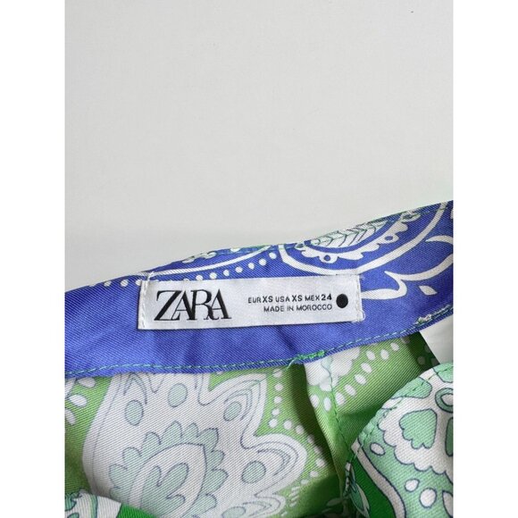 ZARA Patchwork Scarf Print Satin Twill Knotted Maxi Pareo Sarong Skirt, Size XS - Picture 12 of 14